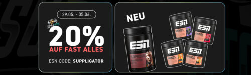 20% korting op bijna alles bij ESN + lancering van de nieuwe ESN Aminos