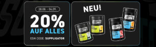 20% korting op alles bij ESN + lancering van Intra Workout en Isoclear Less Sweet